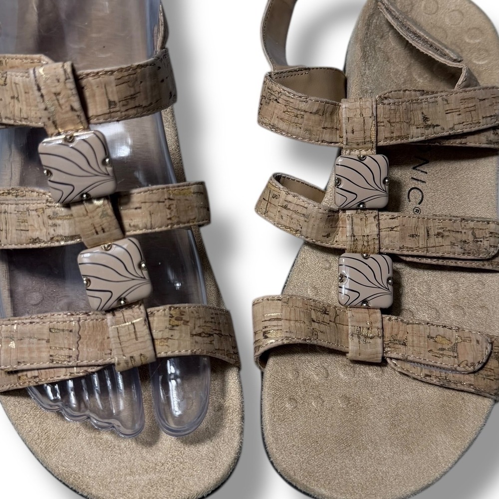 Vionic Amber Cork Strappy Sandals Women Size 6.5 Beige Adjustable Comfort - Picture 7 of 12